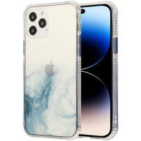 Carcasă din marmură rezistentă la zgârieturi pentru iPhone 14 Pro Max - albastru deschis