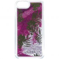 Carcasă Guess Liquid Glitter, pentru iPhone SE (2020/2022) / 8 / 7 - roz cu palmier