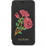 Husă Guess Flower Desire Book, pentru iPhone X - negru