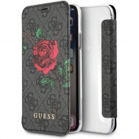 Husă Guess 4G Flower Desire Book, pentru iPhone X - gri