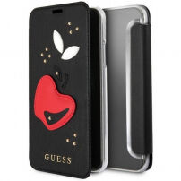 Husă Guess Original book, pentru iPhone X - negru
