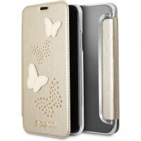 Husă Guess Studs and Sparkle Book, pentru iPhone X - bej