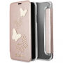 Husă Guess Studs and Sparkle Book, pentru iPhone X - roz-auriu