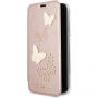 Husă Guess Studs and Sparkle Book, pentru iPhone X - roz-auriu