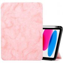 Carcasă din marmură cu spațiu pentru Apple Pencil pentru iPad 10,9" (2022) / 11" (2025) - roz