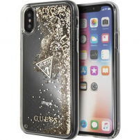 Husă Guess Liquid Glitter, pentru iPhone X - auriu