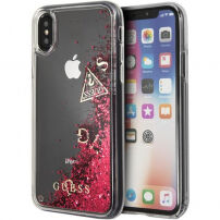 Husă Guess Liquid Glitter, pentru iPhone X - roşu