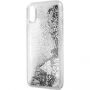 Husă Guess Liquid Glitter, pentru iPhone X - argintiu