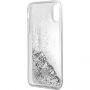 Husă Guess Liquid Glitter, pentru iPhone X - argintiu
