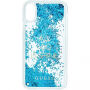 Carcasă spate Guess Liquid Glitter, pentru iPhone X - albastru