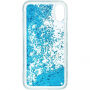 Carcasă spate Guess Liquid Glitter, pentru iPhone X - albastru