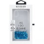 Carcasă spate Guess Liquid Glitter, pentru iPhone X - albastru