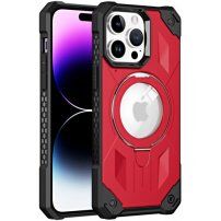 Husă super rezistentă cu MagSafe și suport rabatabil pentru iPhone 13 Pro Max - roșu