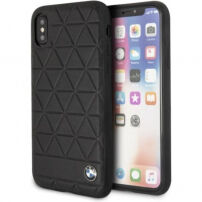 Husă din piele BMW Hexagon Hard, pentru iPhone X - negru