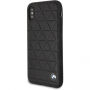 Husă din piele BMW Hexagon Hard, pentru iPhone X - negru