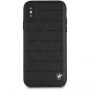 Husă din piele BMW Hexagon Hard, pentru iPhone X - negru