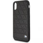 Husă din piele BMW Hexagon Hard, pentru iPhone X - negru