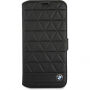 Husă din piele BMW Hexagon Book, pentru iPhone X - negru