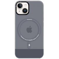 Husă transparentă cu MagSafe pentru iPhone 14 - gri