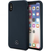 Husă Mercedes Lining, din silicon, pentru iPhone X - bleumarin