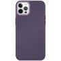 Husă din piele cu cadru metalizat pentru iPhone 12 / 12 Pro - violet