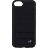 Husă din piele BMW Hexagon, pentru iPhone SE (2020/2022) / 8 / 7 - negru