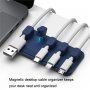 Organizator de cabluri adeziv cu magneți - albastru închis