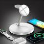 Stand de încărcare magnetic 3în1 cu lumină de noapte pentru iPhone / Apple Watch / Airpods - alb