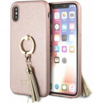 Husă Guess Saffiano Ring, pentru iPhone X - roz
