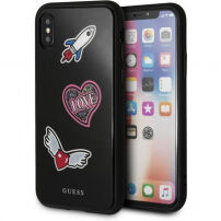 Husă Guess Iconic, pentru iPhone X - negru