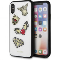 Husă Guess Iconic, pentru iPhone X - alb