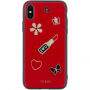 Husă Guess Iconic, pentru iPhone X - roşu