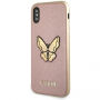 Carcasă Guess Saffiano Butterfly, pentru iPhone X - roz-auriu