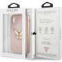 Carcasă Guess Saffiano Butterfly, pentru iPhone X - roz-auriu