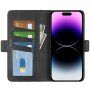 Carcasă flip din piele PU pentru iPhone 15 Pro Max - negru