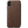 Husă Nomad Folio Leather case, pentru Apple iPhone XS Max - maro
