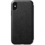 Husă Nomad Folio Leather case, pentru Apple iPhone XS / X - negru