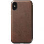 Husă Nomad Folio Leather Tri-Fold, pentru Apple iPhone XS / X - maro