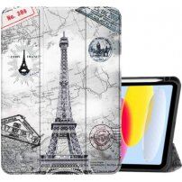 Carcasă cu spațiu pentru Apple Pencil și funcție de adormire pentru iPad 10,9" (2022) / 11" (2025) - turnul Eiffel