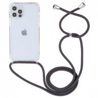 Husă transparentă cu șnur pentru iPhone 15 Pro - gri