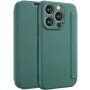Carcasă tip portofel din silicon și piele PU pentru iPhone 15 Pro - petrol