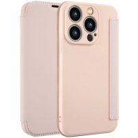 Carcasă tip portofel din silicon și piele PU pentru iPhone 15 Pro Max - roz