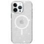 Husă transparentă cu MagSafe cu sclipici pentru iPhone 15 Pro - argintiu