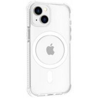 Husă transparentă cu ramă colorată și MagSafe pentru iPhone 15 - alb