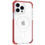 Husă transparentă cu ramă colorată și MagSafe pentru iPhone 15 Pro - roșu