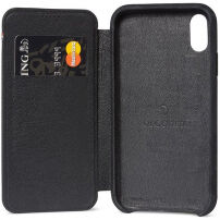 Husă Decoded Leather Slim Wallet, pentru Apple iPhone XS Max - negru