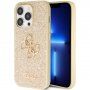 Guess Fixed Glitter 4G Metal Logo husă strălucitoare pentru iPhone 15 Pro Max - auriu