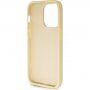 Guess Fixed Glitter 4G Metal Logo husă strălucitoare pentru iPhone 15 Pro Max - auriu