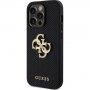 Guess Perforated 4G Glitter Metal Logo husă pentru iPhone 14 Pro Max - negru