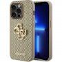 Guess Perforated 4G Glitter Metal Logo husă pentru iPhone 14 Pro Max - auriu